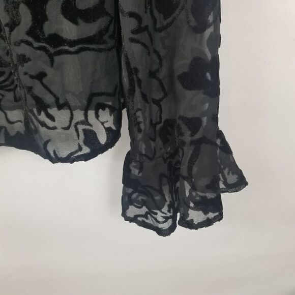 Worthington Semi Sheer Velvety Black Blouse. Sz 12 - Picture 13 of 13